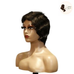 maady hair luxury machine made black wig remy hair h001