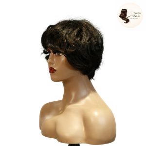maady hair luxury machine made black wig remy hair tc16