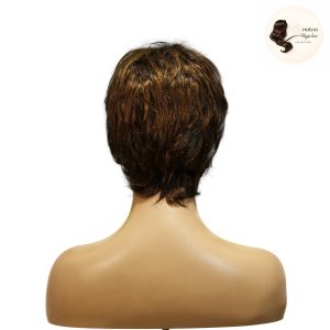 maady hair luxury machine made black wig remy hair tc066