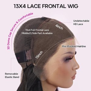 maady hair luxury 13x4 kinky curly lace front wig natural black remy hair