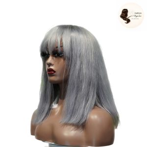 maady hair luxury machine made gray wig remy hair 12p