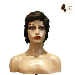 maady hair luxury machine made black wig remy hair h001
