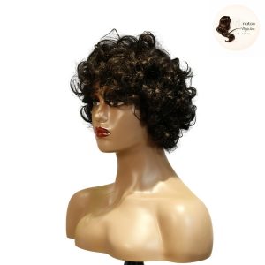maady hair luxury machine made black wig remy hair tc002