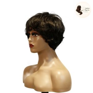 maady hair luxury machine made black wig remy hair tc041
