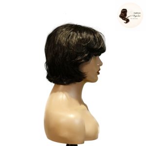 maady hair luxury machine made black wig remy hair tc063