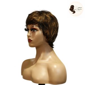 maady hair luxury machine made black wig remy hair tc066