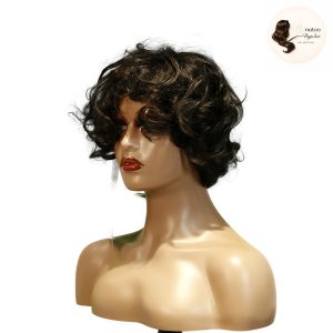 Home maady hair luxury machine made black wig remy hair tc068