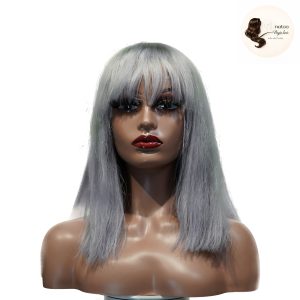 maady hair luxury machine made gray wig remy hair 12p