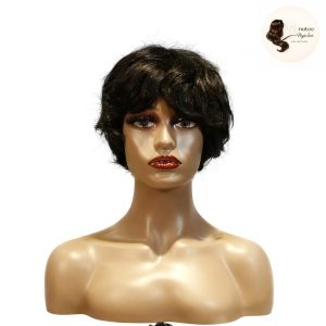 maady hair luxury machine made black wig remy hair tc16