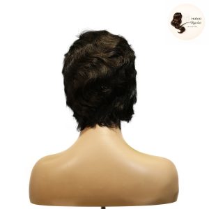 maady hair luxury machine made black wig remy hair h001