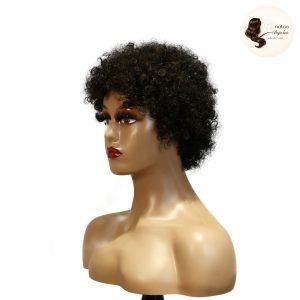 maady hair luxury machine made black wig remy hair h023