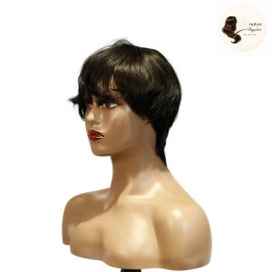maady hair luxury machine made black wig remy hair h081