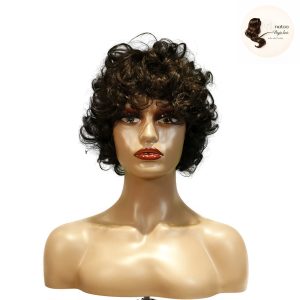 maady hair luxury machine made black wig remy hair tc002