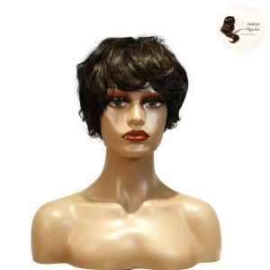 maady hair luxury machine made black wig remy hair tc041