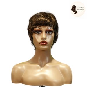 maady hair luxury machine made black wig remy hair tc066