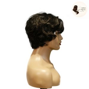 maady hair luxury machine made black wig remy hair tc16