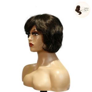Home maady hair luxury machine made black wig remy hair tc063
