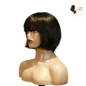 maady hair luxury machine made black wig remy hair h009