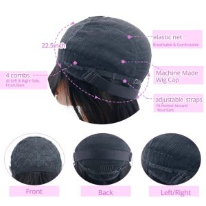maady hair luxury machine made black wig remy hair 2301