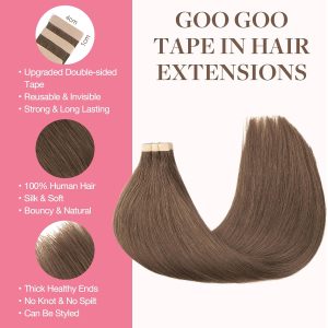 maady hair luxury asian raw hair #5 straight tape in hair extensions
