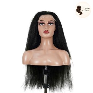 maady hair luxury natural black remy hair 6x7 lace closure yaki straight human hair wig