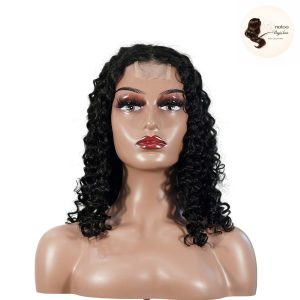 maady hair luxury natural black remy hair 2x6 lace closure deep wave bob human hair wig