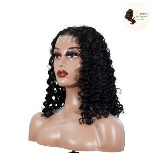 maady hair luxury natural black remy hair 2x6 lace closure deep wave bob human hair wig