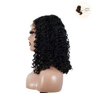 maady hair luxury natural black remy hair 2x6 lace closure deep wave bob human hair wig