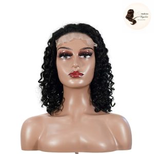 maady hair luxury natural black remy hair 5x5 lace closure jerry curly 12 inch bob human hair wig