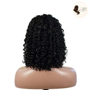 maady hair luxury natural black remy hair 5x5 lace closure jerry curly 12 inch bob human hair wig