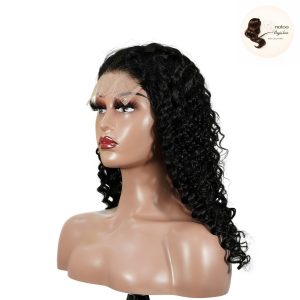 maady hair luxury natural black remy hair 5x5 lace closure deep wave human hair wig