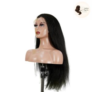 maady hair luxury 13x4 yaki straight lace front wig black remy hair