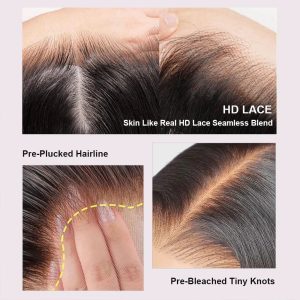 maady hair luxury natural black asian raw hair 13x6 hd lace front wig straight human hair wig