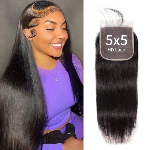 Home maady hair luxury remy hair 5x5 straight closure
