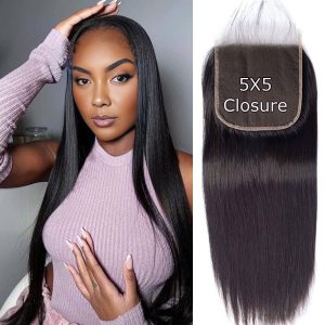 Home maady hair luxury remy hair 5x5 straight hd closure