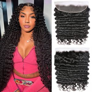 maady hair luxury remy hair 13x4 deep wave hd frontal