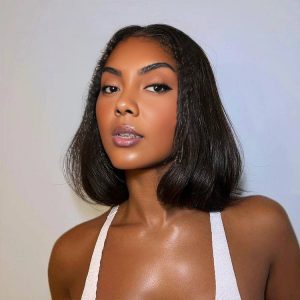 maady hair luxury natural black remy hair 2x6 lace closure straight bob human hair wig