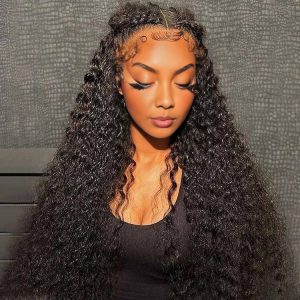maady hair luxury natural black remy hair 5x5 lace closure jerry curly human hair wig