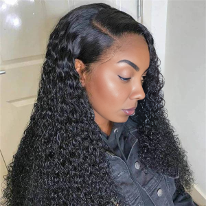 Home maady hair luxury 13x4 jerry curly lace front wig natural black remy hair